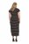 Ulla Popken 848921 Vestido de jersey às riscas com cinto para atar Preto - Vestidos maxi - Vestidos maxi plus size para mulher