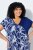 Ulla Popken 849033 Vestido de chiffon de manga curta com decote em V Azul-marinho - Vestidos - Vestidos para todos os tamanhos