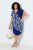 Ulla Popken 849033 Vestido de chiffon de manga curta com decote em V Azul-marinho - Vestidos - Vestidos para todos os tamanhos