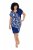 Ulla Popken 849033 Vestido de chiffon de manga curta com decote em V Azul-marinho - Vestidos - Vestidos para todos os tamanhos