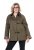 Ulla Popken 849246 Casaco em pele sintética Verde azeitona - Jaquetas - Casacos plus size para mulher