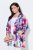 Ulla Popken 849728 Blazer floral em mistura de linho Branco - Blazers e Coletes - Blazers em Tamanhos Grandes