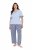 Ulla Popken 849850 Pijama aos quadrados Azul claro - Pijamas/Loungewear - 