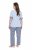 Ulla Popken 849850 Pijama aos quadrados Azul claro - Pijamas/Loungewear - 