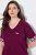 Ulla Popken 849850 Pijama aos quadrados Vermelho baga - Pijamas/Loungewear - 