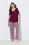 Ulla Popken 849850 Pijama aos quadrados Vermelho baga - Pijamas/Loungewear - 