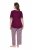 Ulla Popken 849850 Pijama aos quadrados Vermelho baga - Pijamas/Loungewear - 