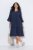 Ulla Popken 849856 Vestido com folhos Azul-marinho - Vestidos midi - Vestidos Midi Tamanhos Grandes