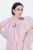 Ulla Popken 849969 Vestido midi às riscas com folhos Rosa - Vestidos midi - Vestidos Midi Tamanhos Grandes