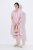 Ulla Popken 849969 Vestido midi às riscas com folhos Rosa - Vestidos midi - Vestidos Midi Tamanhos Grandes