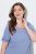 Ulla Popken 850045 Pijama de manga curta Azul claro - Pijamas/Loungewear - 