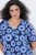 Ulla Popken 850121 Vestido de jersey de manga curta com decote em V Azul - Vestidos em jersey - 