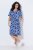 Ulla Popken 850121 Vestido de jersey de manga curta com decote em V Azul - Vestidos em jersey - 