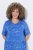 Ulla Popken 850204 Vestido t-shirt estampado com folhos Azul - Vestidos em jersey - 