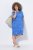Ulla Popken 850204 Vestido t-shirt estampado com folhos Azul - Vestidos em jersey - 