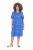 Ulla Popken 850204 Vestido t-shirt estampado com folhos Azul - Vestidos em jersey - 