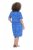 Ulla Popken 850204 Vestido t-shirt estampado com folhos Azul - Vestidos em jersey - 