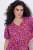 Ulla Popken 850346 Vestido estampado com decote em V Rosa - Vestidos midi - Vestidos Midi Tamanhos Grandes