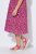 Ulla Popken 850346 Vestido estampado com decote em V Rosa - Vestidos midi - Vestidos Midi Tamanhos Grandes