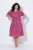 Ulla Popken 850346 Vestido estampado com decote em V Rosa - Vestidos midi - Vestidos Midi Tamanhos Grandes