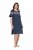 Ulla Popken 850401 Camisa de noite floral Azul-marinho - Camisas de noite - 