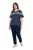 Ulla Popken 850403 Pijama com flores Azul-marinho - Pijamas/Loungewear - 