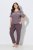 Ulla Popken 850403 Pijama com flores Castanho - Pijamas/Loungewear - 