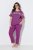 Ulla Popken 850403 Pijama com flores Violeta - Pijamas/Loungewear - 