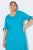 Ulla Popken 850724 Vestido midi de manga curta com cinto para atar Turquesa - Vestidos midi - Vestidos Midi Tamanhos Grandes