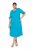 Ulla Popken 850724 Vestido midi de manga curta com cinto para atar Turquesa - Vestidos midi - Vestidos Midi Tamanhos Grandes