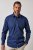 JP1880 851055 Camisa de vestir estampada sem engomar manga comprida Azul-marinho TALL - TALL camisas - Camisas TALL para Homens Altos