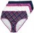 Ulla Popken 851070 Cuecas aos quadrados em algodão orgânico pack de 5 Violeta - Cuecas - 