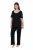 Ulla Popken 851245 Pijama às riscas Preto - Pijamas/Loungewear - 