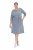 Ulla Popken 851666 Vestido midi às riscas com manga 3/4 Cinzento mesclado - Vestidos midi - Vestidos Midi Tamanhos Grandes