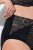 Ulla Popken 851700 Cuecas aos quadrados de cintura alta com renda Preto - Cuecas - 