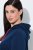 Ulla Popken 851749 Vestido de estar em casa aos quadrados com capuz Azul-marinho - Pijamas/Loungewear - 