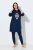 Ulla Popken 851749 Vestido de estar em casa aos quadrados com capuz Azul-marinho - Pijamas/Loungewear - 