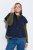 Ulla Popken 851785 Colete acolchoado oversize com capuz Azul-marinho - Coletes - 