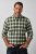 JP1880 851877 Camisa de flanela aos quadrados de manga comprida Verde escuro TALL - TALL camisas - Camisas TALL para Homens Altos