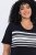 Ulla Popken 852079 Vestido t-shirt às riscas Preto - Vestidos - Vestidos para todos os tamanhos