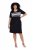 Ulla Popken 852079 Vestido t-shirt às riscas Preto - Vestidos - Vestidos para todos os tamanhos