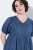Ulla Popken 852214 Vestido midi às riscas Azul-marinho - Vestidos midi - Vestidos Midi Tamanhos Grandes