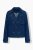 Ulla Popken 852266 Casaco de ganga trespassado estilo trench Azul ganga - Jaquetas - Casacos plus size para mulher
