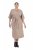 Ulla Popken 852288 Vestido midi de manga curta com cinto para atar Castanho claro - Vestidos midi - Vestidos Midi Tamanhos Grandes