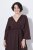 Ulla Popken 852307 Vestido traçado de manga comprida Castanho mogno - Vestidos midi - Vestidos Midi Tamanhos Grandes