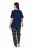 Ulla Popken 852577 Pijama com padrão Azul-marinho - Pijamas/Loungewear - 
