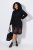 Ulla Popken 852597 Vestido de malha estampado com gola alta Preto - Vestidos de malha - 
