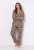 Ulla Popken 852649 Pijama com padrão e gola de camisa Castanho - Pijamas/Loungewear - 