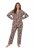 Ulla Popken 852649 Pijama com padrão e gola de camisa Castanho - Pijamas/Loungewear - 