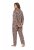 Ulla Popken 852649 Pijama com padrão e gola de camisa Castanho - Pijamas/Loungewear - 